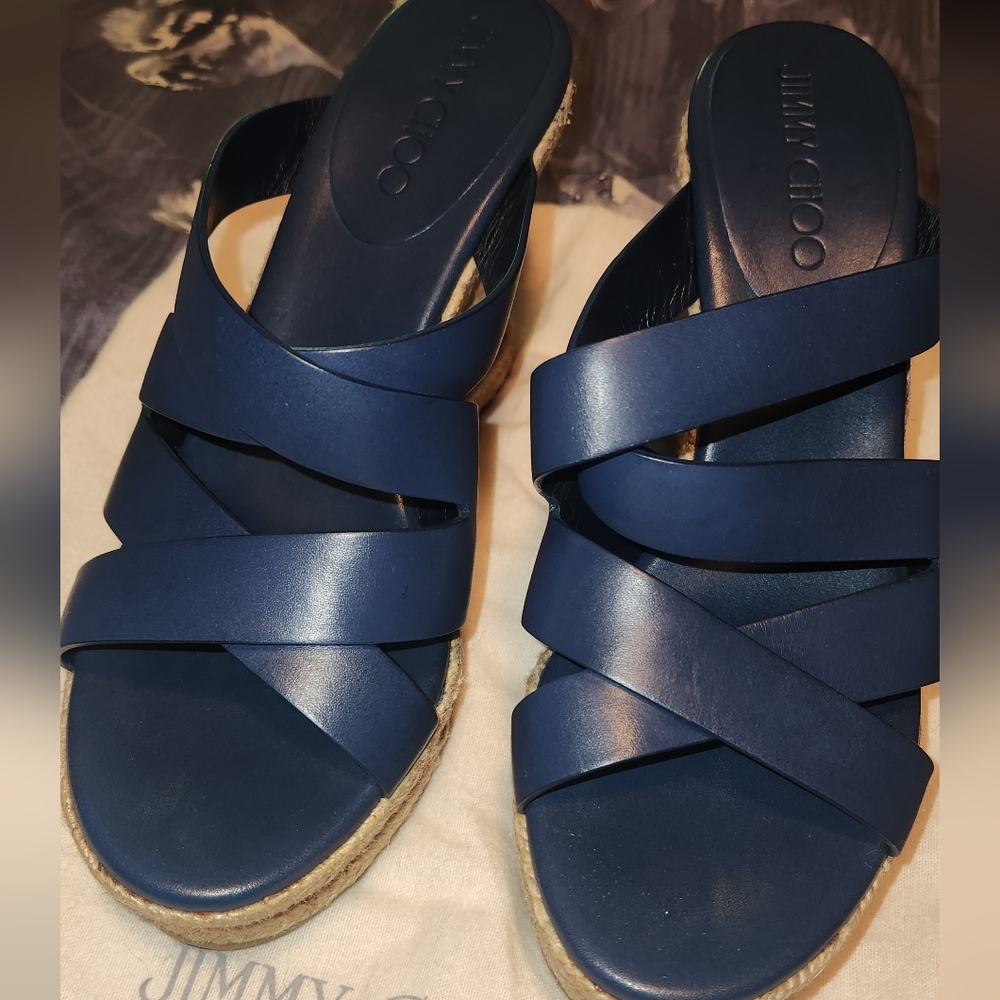 Jimmy Choo Women's Blue Espadrille Sandals
